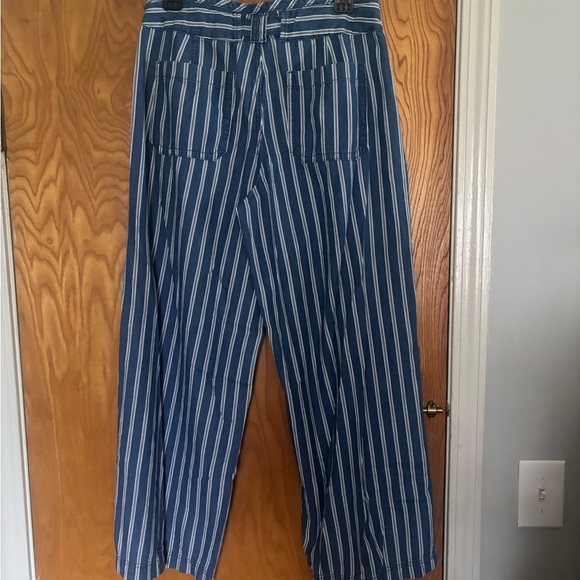 American Eagle Striped Blue Wide-Leg Pants Size 10 - Picture 3 of 8